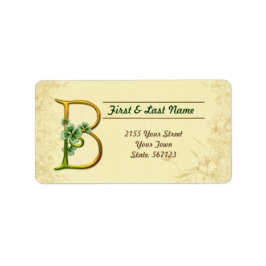 Etiqueta Monograma B de oro irlandés