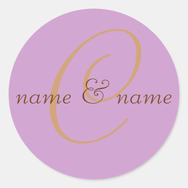 etiqueta monograma "C" - nombres personalizados (Anverso)