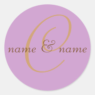 etiqueta monograma "C" - nombres personalizados
