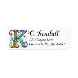 Etiqueta Monograma caprichoso K