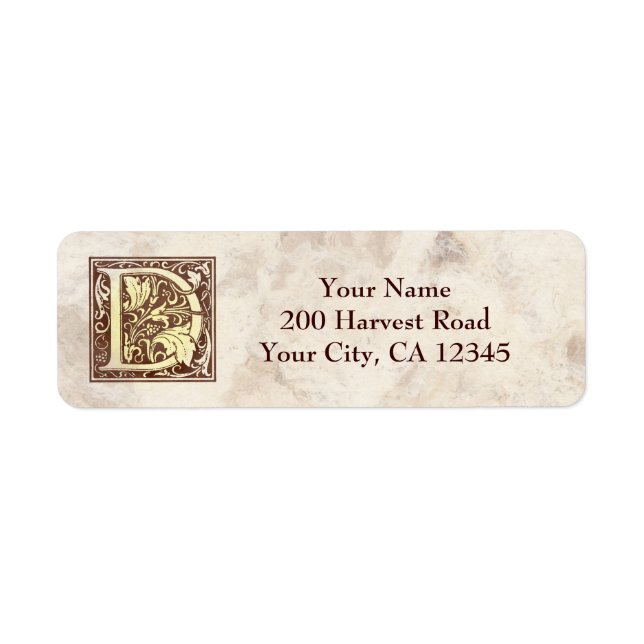 Etiqueta Monograma D (Frente)