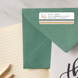 Etiqueta Monograma de bandas retro de moda