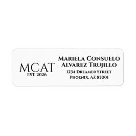 Etiqueta Monograma de cuatro letras elegante para dirección