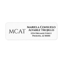 Etiqueta Monograma de cuatro letras elegante para dirección