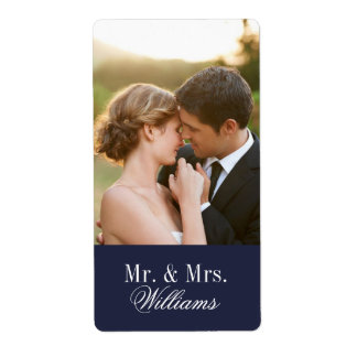 Etiqueta Monograma de fotos de casamiento personalizado