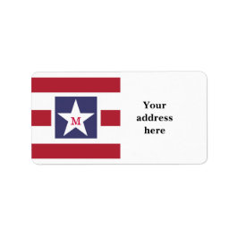 Etiqueta Monograma de la bandera de los Estados Unidos de p