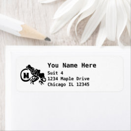 Etiqueta Monograma de la rana tribal Wick