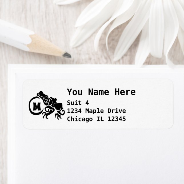 Etiqueta Monograma de la rana tribal Wick (In situ)