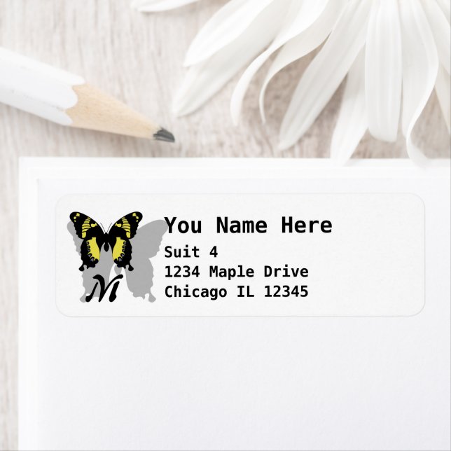 Etiqueta Monograma de la sombra de las mariposas de Jamaica (In situ)