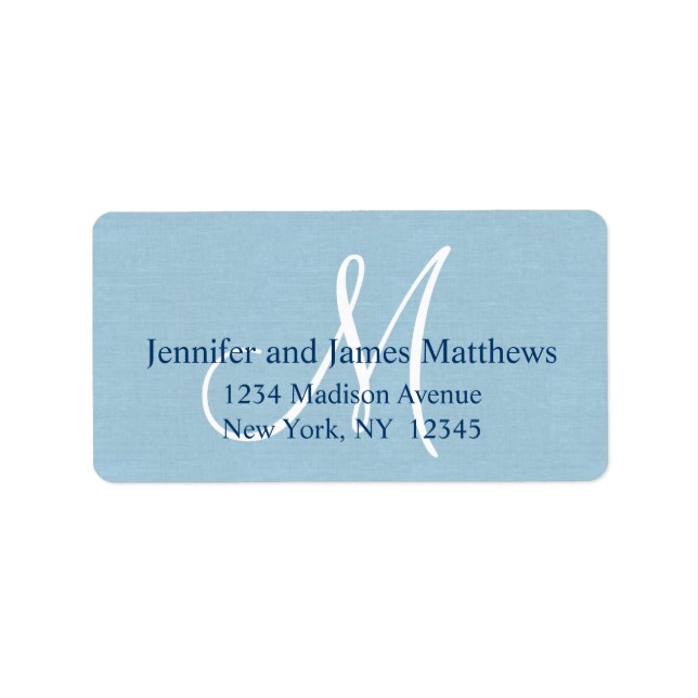 Etiqueta Monograma de línea rústica para Bodas (Frente)