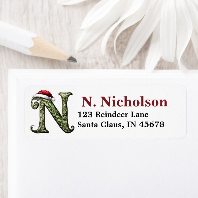 Etiqueta Monograma de Santa Hat (In situ)