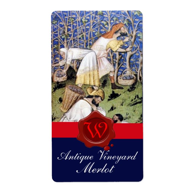 ETIQUETA MONOGRAMA DE SEGURIDAD DE LA CERRADURA DE VINEYARD (Frente)