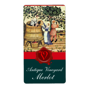 ETIQUETA MONOGRAMA DE SEGURIDAD DE LA CERRADURA DE VINEYARD
