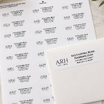 Monograma de tres letras elegante con dirección de