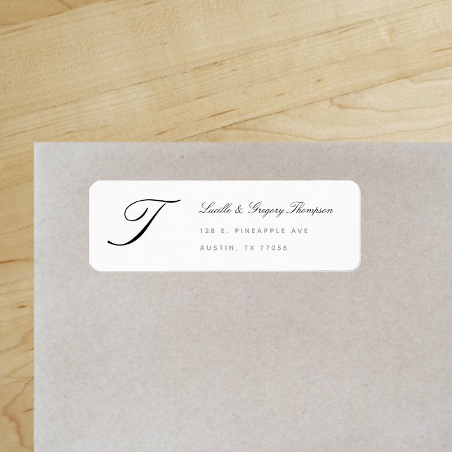 Etiqueta Monograma Elegancia Personalizado Dirección de dev ("Everyday is abundantly beautiful." 
Sincerely Best Wishes from Lucky Design World)