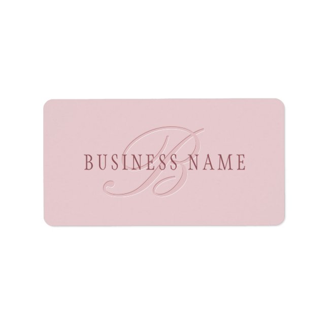 Etiqueta Monograma elegante | Oro rosa (Frente)