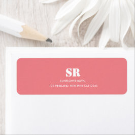 Etiqueta Monograma Elegante Rosa Mínimo