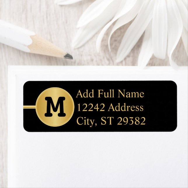 Etiqueta Monograma en oro y negro (In situ)