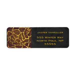 Etiqueta Monograma Giraffe Brown, amarillo Print
