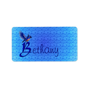 Etiqueta Monograma Inicial B Personalizado Bluebird