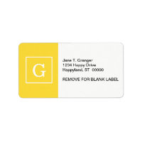 Monograma inicial con marco amarillo anaranjado