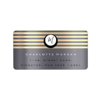 Monograma Lux Gray Champaigne Gold RSVP Stripes