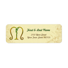 Etiqueta Monograma M de oro irlandés