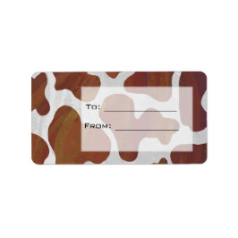 Etiqueta Monograma marrón y blanco de vaca