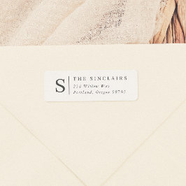 Etiqueta Monograma minimalista Elegante Nombre de familia