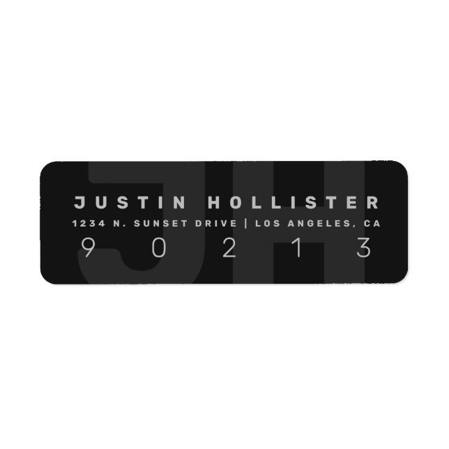 Etiqueta Monograma moderno de Guay | Dirección de devolució (Frente)