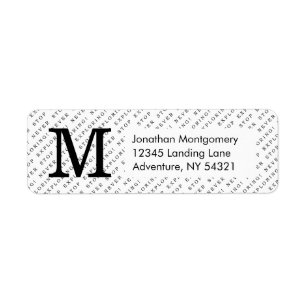 Etiqueta Monograma moderno de tipografía de viajes en blanc