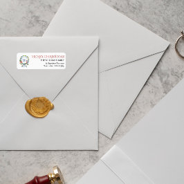 Etiqueta Monograma Náutico de Navidades Costeros d