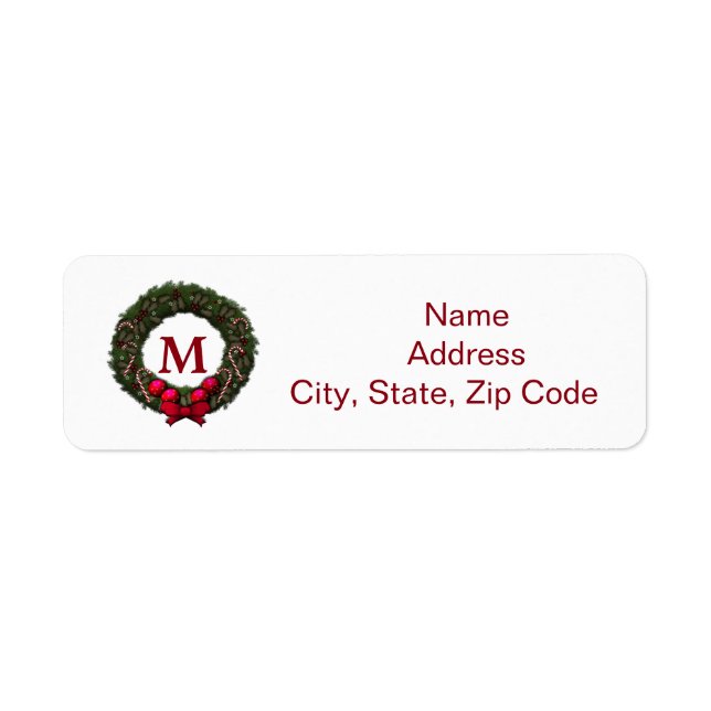 Etiqueta Monograma Navidades personalizados (Frente)
