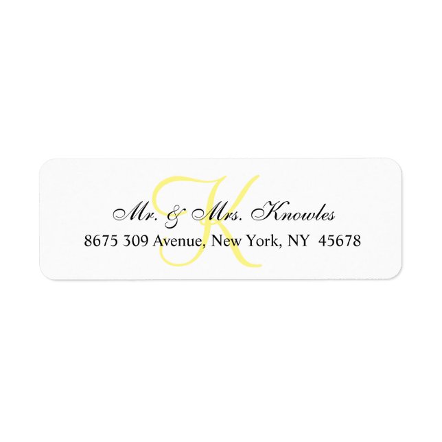 Etiqueta Monograma Personalizable ✨ Chic y Único Personal (Frente)