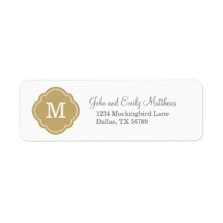 Etiqueta Monograma personalizado de Personalizado de oro