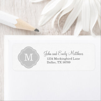 Etiqueta Monograma personalizado de Personalizado gris