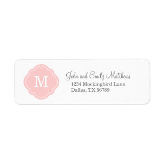 Etiqueta Monograma personalizado de Personalizado rosa clar