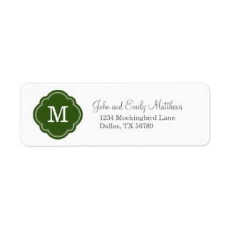 Etiqueta Monograma personalizado de Personalizado verde