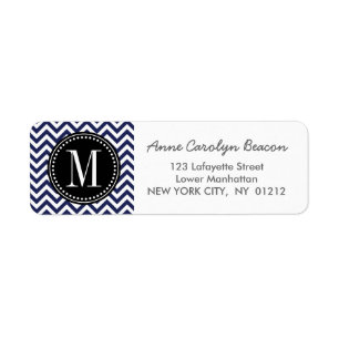 Etiqueta Monograma personalizado zigzag de Chevron de la
