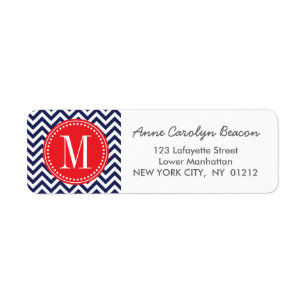 Etiqueta Monograma personalizado zigzag de Chevron de la