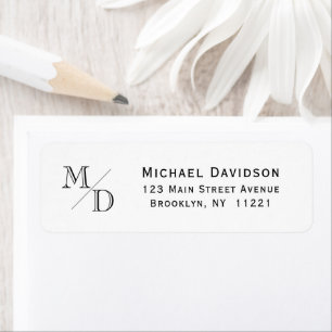 Etiqueta Monograma profesional 2 Limpieza básica inicial