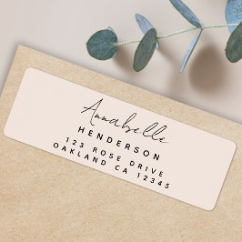 Etiqueta Monograma Rubor Pink | Dirección de devolución fem