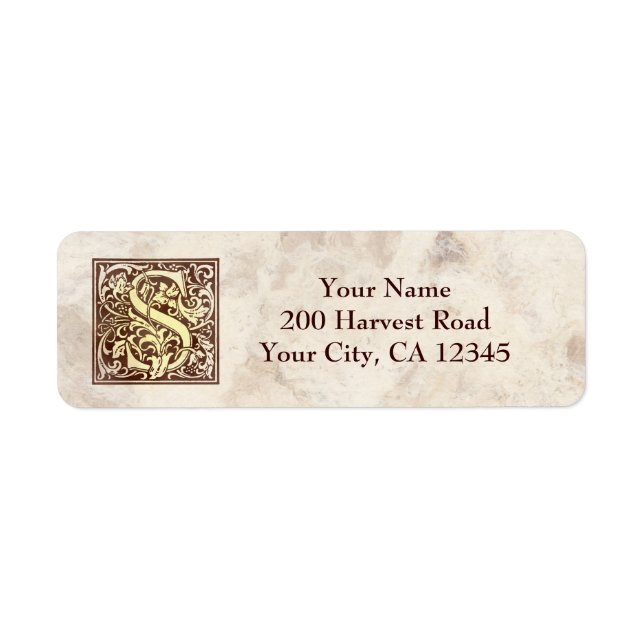 Etiqueta Monograma S (Frente)