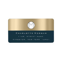 Monograma Sepia Negra Oro Naval Mínima RSVP