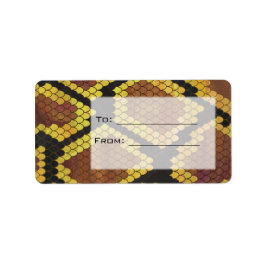 Etiqueta Monograma Snake Brown y Oro Print