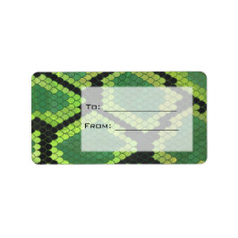 Etiqueta Monograma Snake Verde y Negro