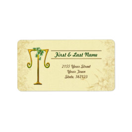 Etiqueta Monograma T de oro irlandés