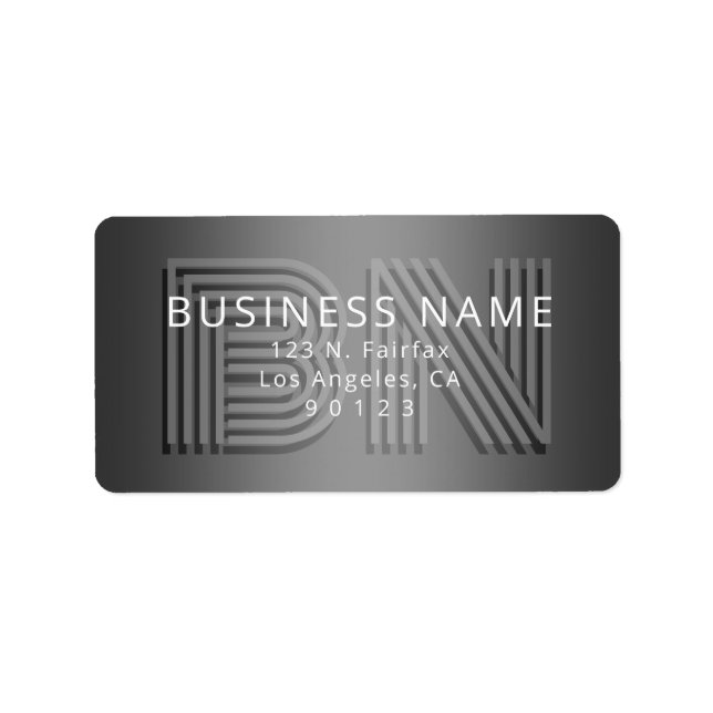 Etiqueta Monograma único retro-moderno de dirección de devo (Frente)