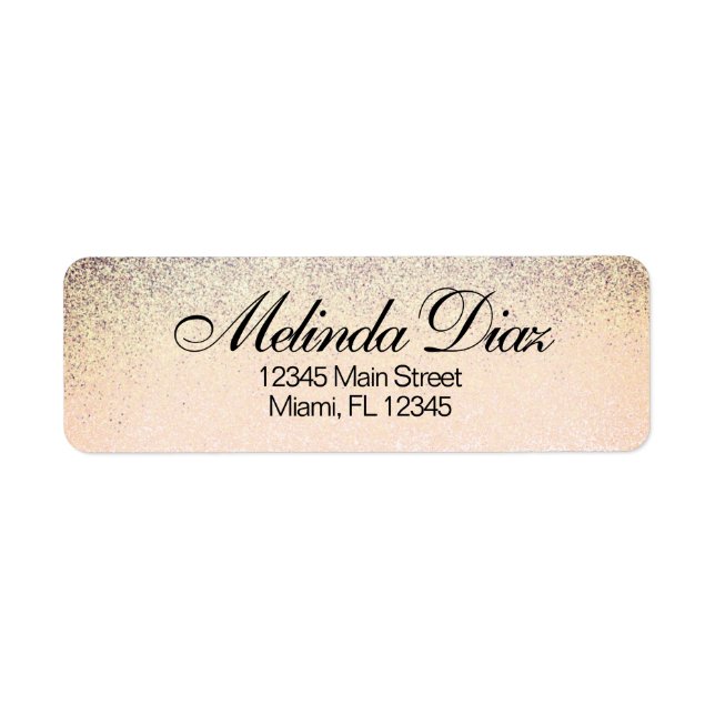 Etiqueta Monogramed Quince Gold Faux Purpurina (Frente)