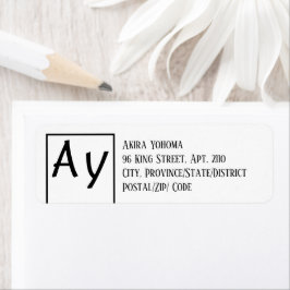 Etiqueta Monogrammed Contact Info